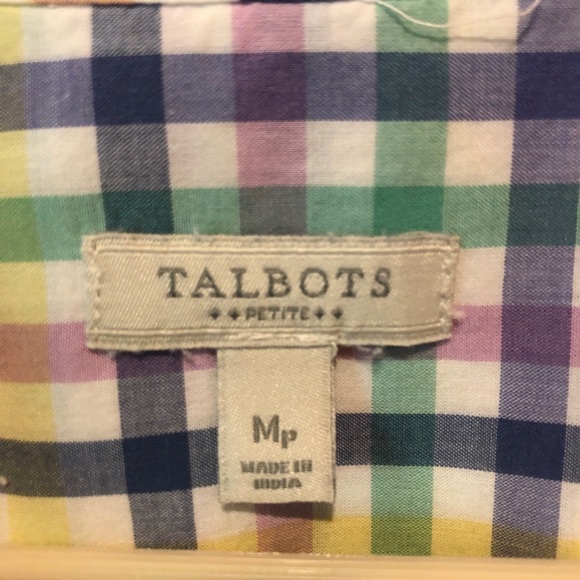 Talbots Petite Pastel Plaid Blouse - Picture 3 of 6